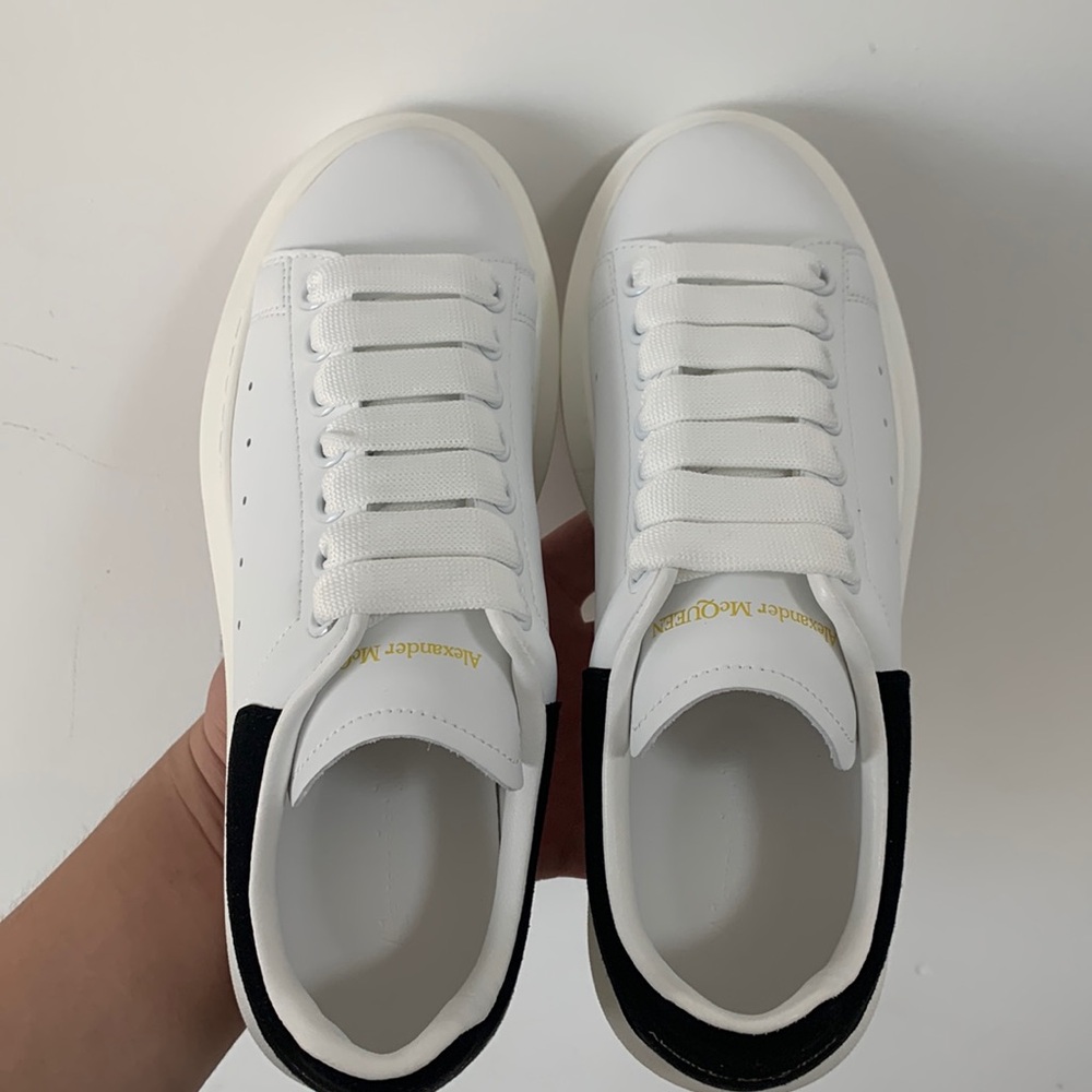 White and Black Platform Sneakers - Picture 2 of 5